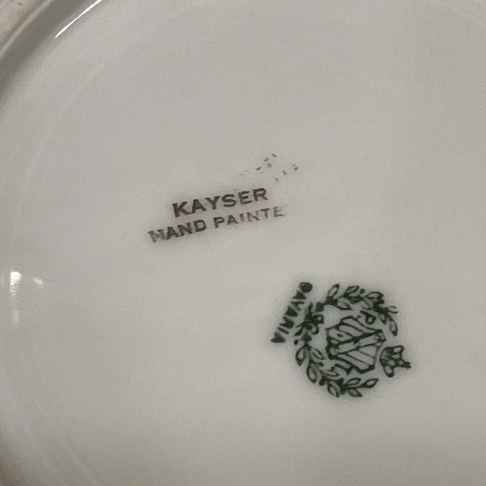 VTG Bavaria Plate Hand Painted Porcelain Signed Kayser Gold Trim 6